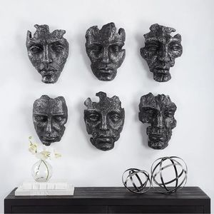 Uttermost Self-Portrait Metallic Wall Decor, Steel Gray, Set of 4 - 4350